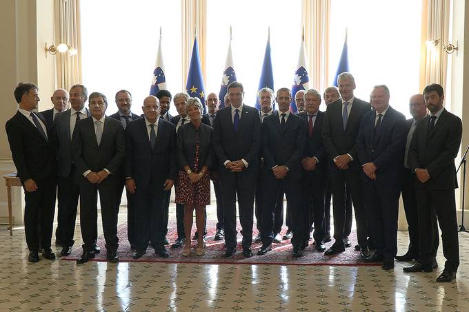 Predsednik Pahor je priredil sprejem za člane izvršnega odbora UEFA in člane izvršnega sveta FIFA iz Evrope